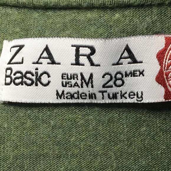 ZARA Relaxed Raw Hem Olive Green Long Tee - Picture 4 of 4